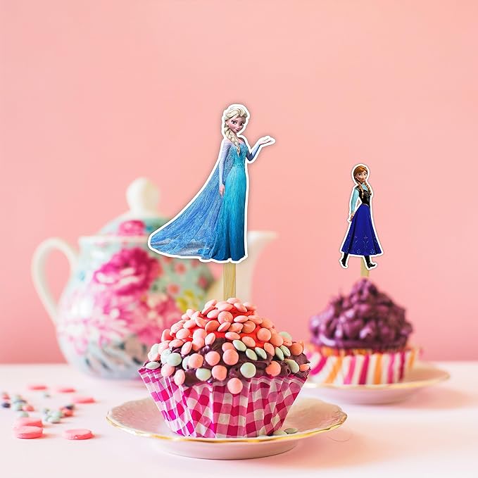 Frozn Cupcake Topper – Winter-Themed Decorative Party Picks for Birthday Cupcakes, Dessert Tables, Snow-Inspired Celebrations, Event Styling, Themed Parties, and Special Occasion Decorations