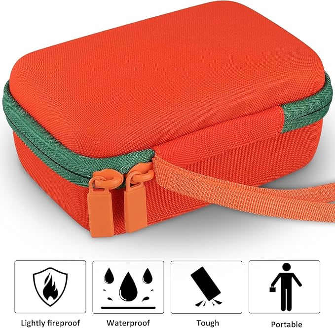 co2CREA Hard Case Compatible with Yoto Mini 2024 Edition Kids Audio Music Player Children Speaker Plays Audiobook Cards Radio and Hold up to Yoto 36 Cards, Orange Case