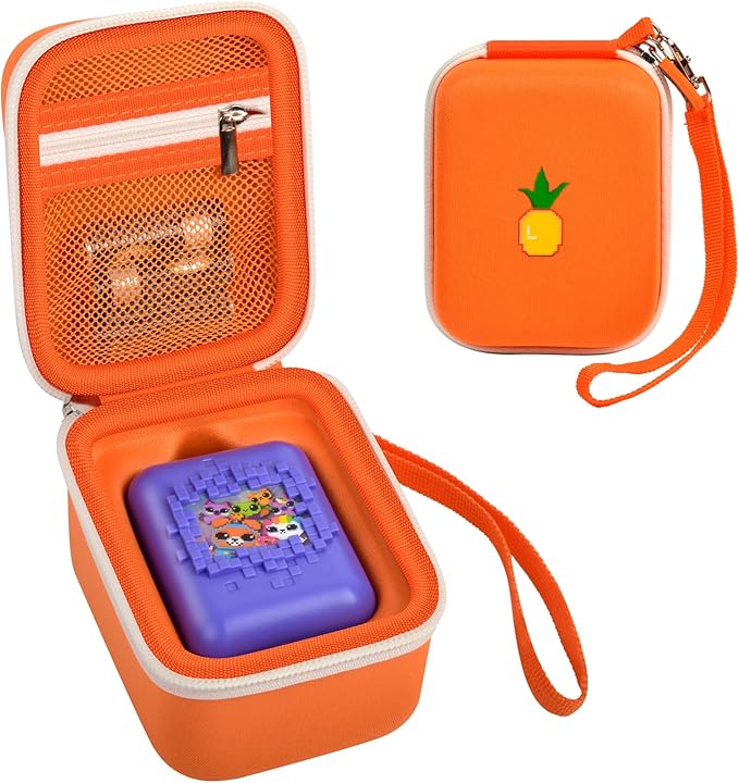 Case for Bitzee Interactive Toy Digital Pet and Case, Hard Carrying Holder for Virtual Electronic Pets React to Touch, Protective Container for AA Batteries and Other Accessories (Box Only)-Orange