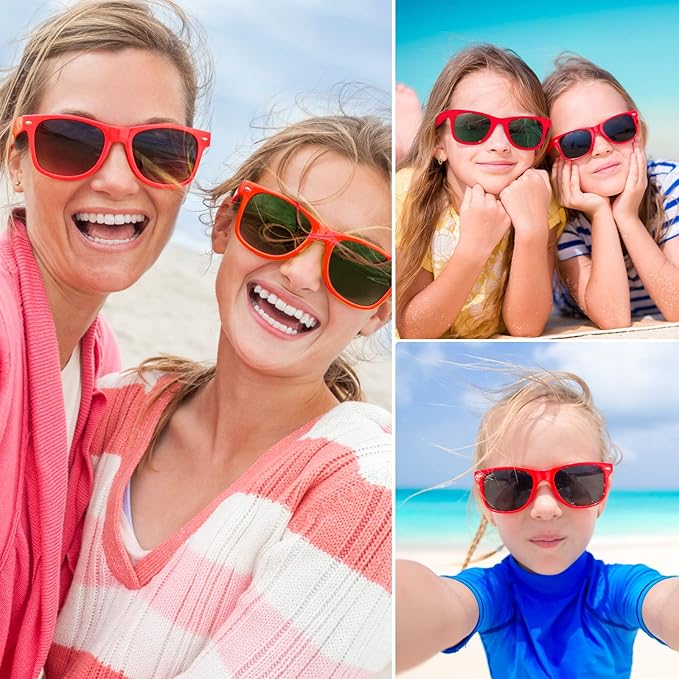 TUPARKA 12 Pack Sunglasses Party Favors Bulk Party Toys, Goody Bag Favors for Birthday Party Beach Pool Wedding Party Supplies, Red