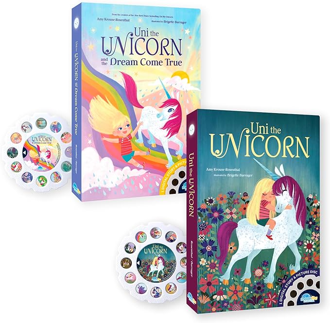Moonlite Storytime 2-Story Bundle, Requires Moonlite Projector (Sold Separately), Uni The Unicorn Stories, Vibrant Storybook Art Projections with Sound Effects & Music