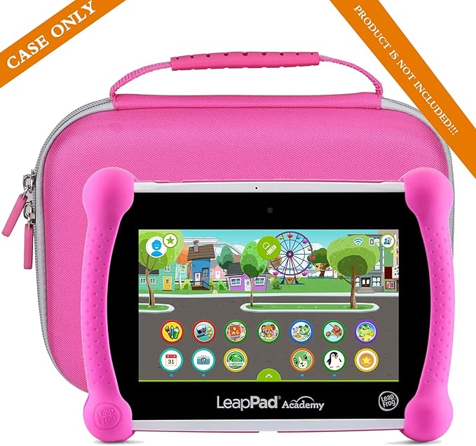 Aproca Hard Case Compatible with Leapfrog LeapPad Academy/Leapfrog LeapPad Ultimate Kids’ Learning Tablet, Portable Storage Bag for Accessories (Pink)