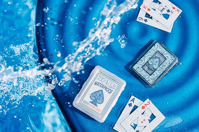 Hoyle Waterproof Playing Cards, Clear Plastic Deck of Cards for Outdoor Card Games, Camping, Beach, Pool & Travel Games (1 Deck)