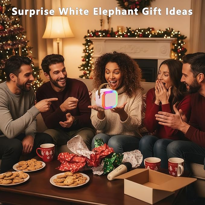 Mini Karaoke Machine for Kids Adults: Funny Christmas White Elephant Gifts Ideas