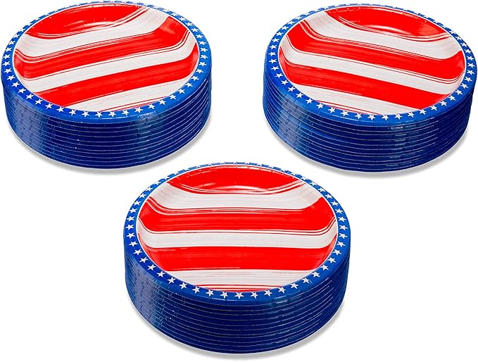American Greetings Memorial Day Party Supplies, Paper Dinner Plates (36-Count)