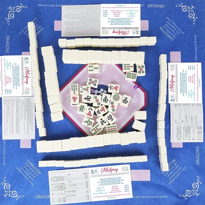 Mahjong Line Finder, 4 Pack Bright Mahjong Rules Helper Reader Beginner-Friendly Mahjong Accessories (White)
