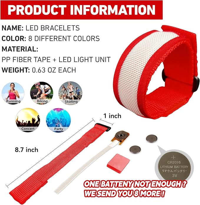 24 PCS LED Glow Bracelets, Light Up Bracelets for Kids Adults - Glow in The Dark Party Bracelets Favors Supplies for Christmas, Concerts, Festivals, Game Prizes, Sports, Rave Accessories.