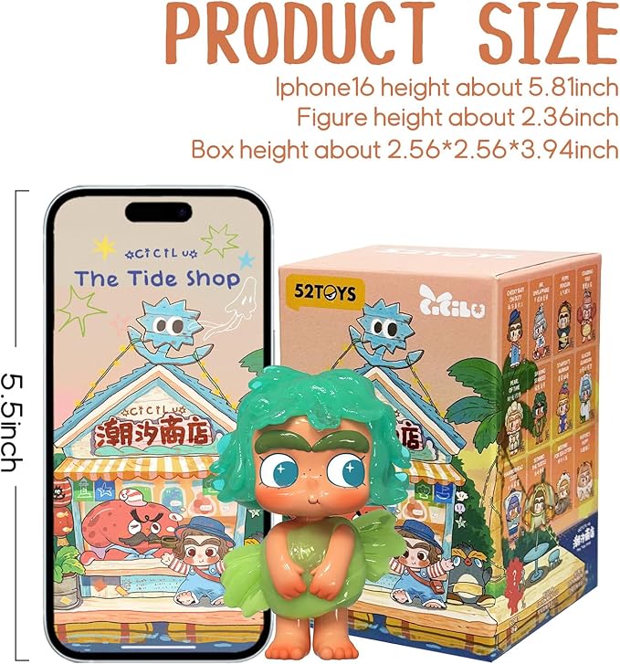 52TOYS CiCiLu The Tide Shop Series Blind Box, 1Pc Collectible Toy Kawaii Action Figures Creative Gift Room Decor Desktop Decoration 2.36 Inch, Gift for Birthday Partpy