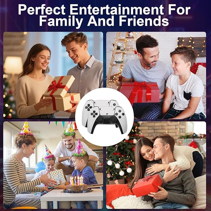Handheld Game Console,4K HDMI Retro Gaming Console with 40,000+ Games & 23 Emulators and Dual 2.4G Wireless Controllers,Plug and Play Video Gaming Stick,Compatible with TV, PC, Projector (64G)