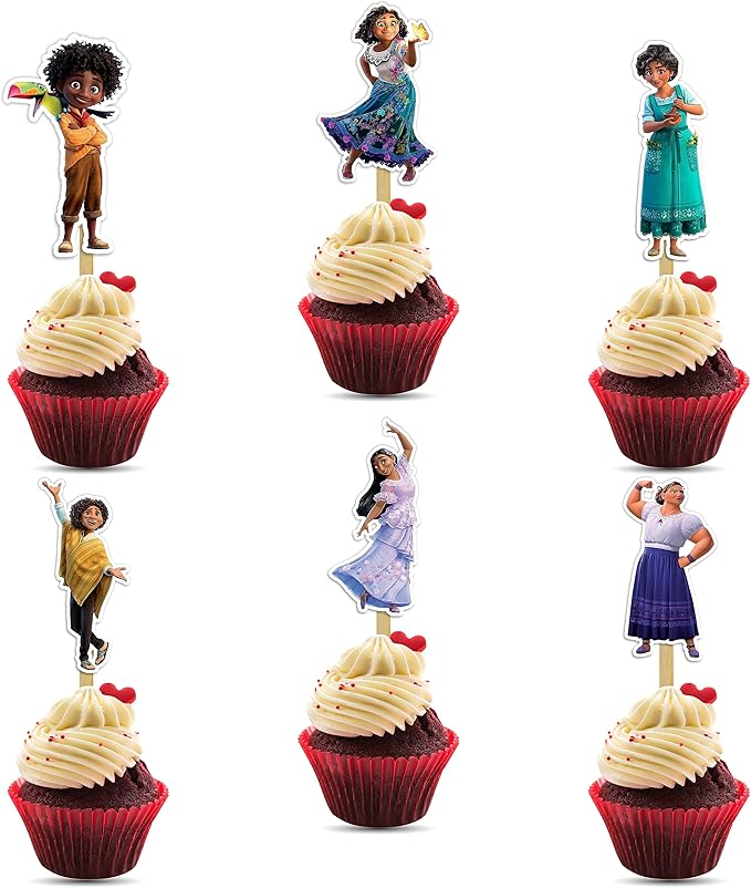 "Encato Cupcake Topper – Magical Birthday Cake Decoration – Colorful Cartoon-Themed Party Cupcake Picks – Perfect Birthday Party Supplies for Girls & Boys, Family Celebration, and Special Events"