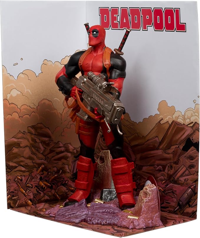 McFarlane Toys- Marvel Deadpool 1:6th Scale Collectible with Scene & Comic (Deadpool #1)