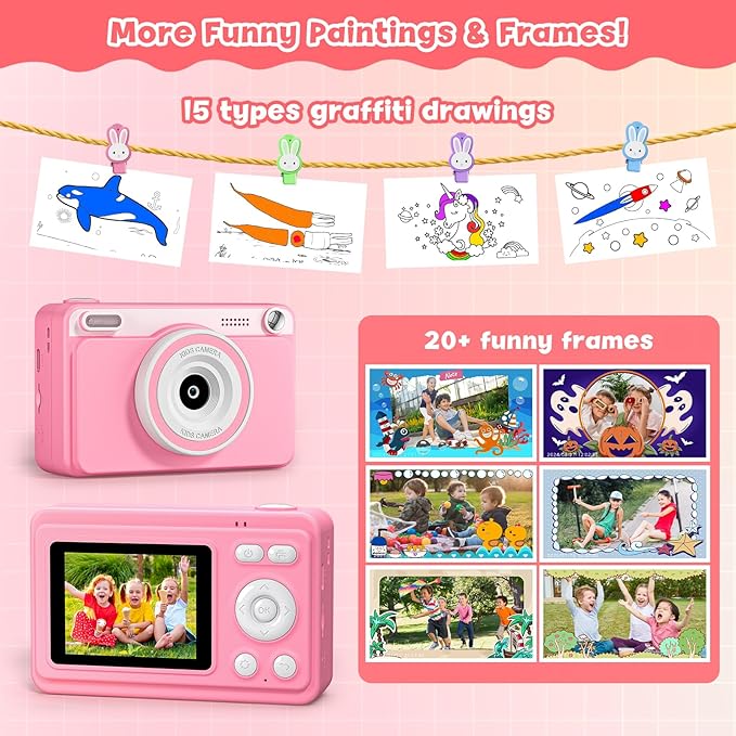 Kids Camera Toys for Girls Boys - Instant Print Digital Toy Girl Boy Age 2 3 4 5 6 7 8 9 10 11 12 Year Old - Kid Learning Idea Gifts Ages 2-4 4-6 6-8 8-10 10-12 Years Olds - Toddler