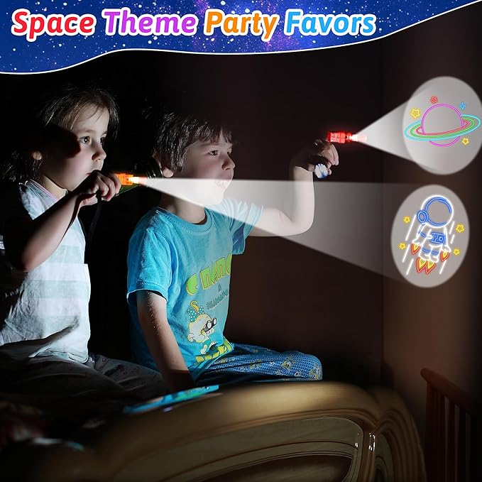 32 Pcs Finger Lights Space Theme Party Favors for Kids, Glow in the Dark Light Up Party Supplies Astronaut Toys Gifts Bulk for Kids 3 4 5 8 Boys Girls Birthday Goodie Bags Stuffers Classroom Prizes