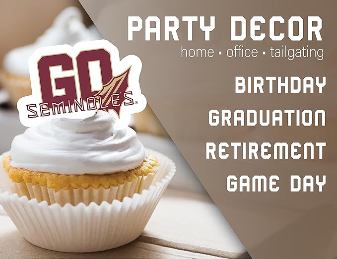FSU Cupcake Topper Party Supplies for Football, Birthday, Graduation Party Decorations (24 Pieces) (Florida State Seminoles)