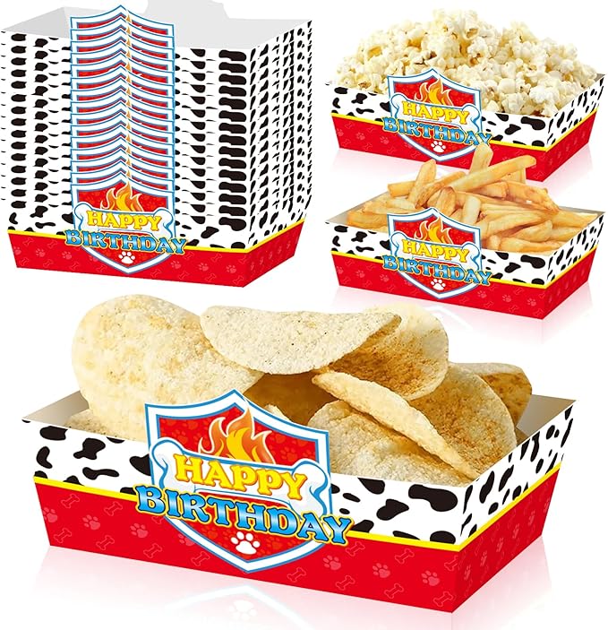 25Pcs Dog Paw Disposable Paper Food Trays for Dog Paw Theme Birthday Party Supplies Baby Shower Decorations