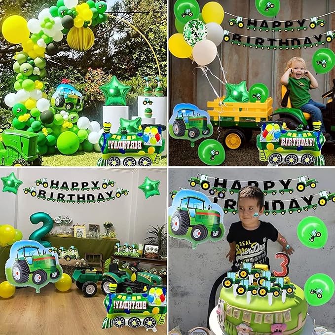 Birthday Decoration 2 Years Old, Tractor Birthday Decoration, Balloon Tractor Decoration Children's Birthday Party, Foil Balloon Tractor for Birthday Decoration Baby Shower Boys
