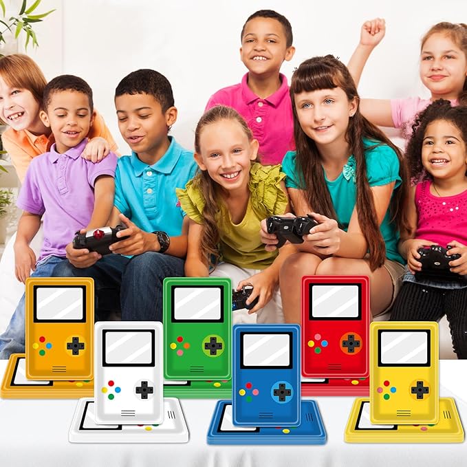 48PCS Video Game Birthday Party Decorations Colorful Controller Shaped Disposable Paper Square Plates Video Gaming Party Dessert Cake Tableware Set Gamer Decor for Kids Game on Theme Parties Supplies
