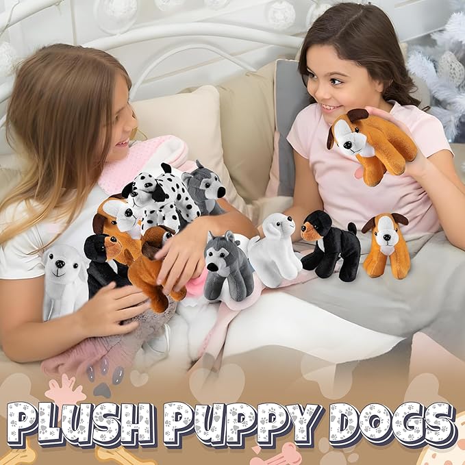 Bedwina Plush Puppy Dogs - (Pack of 36) 6 Inches Tall Stuffed Animals Bulk Assorted Puppies and Cute Stuffed Plushed Dog Puppies Assortment, Stocking Stuffers