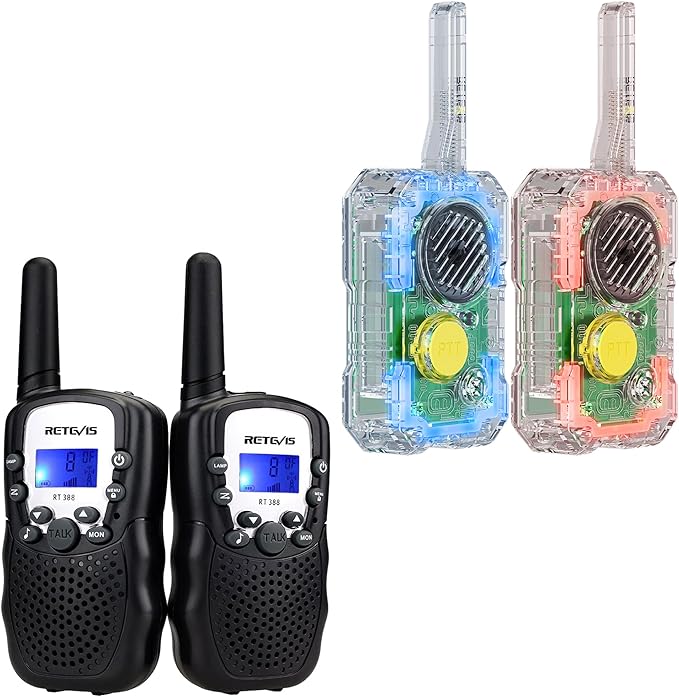 Retevis RT388 Walkie Talkies for Kids Toys Gifts for Outside Trip Camping Hiking Bundle with EZTalk 80 Walkie Talkies for Kids, STEM Kits DIY Toys for Boys Girls Ages 6-12 Christmas Stocking Stuffers