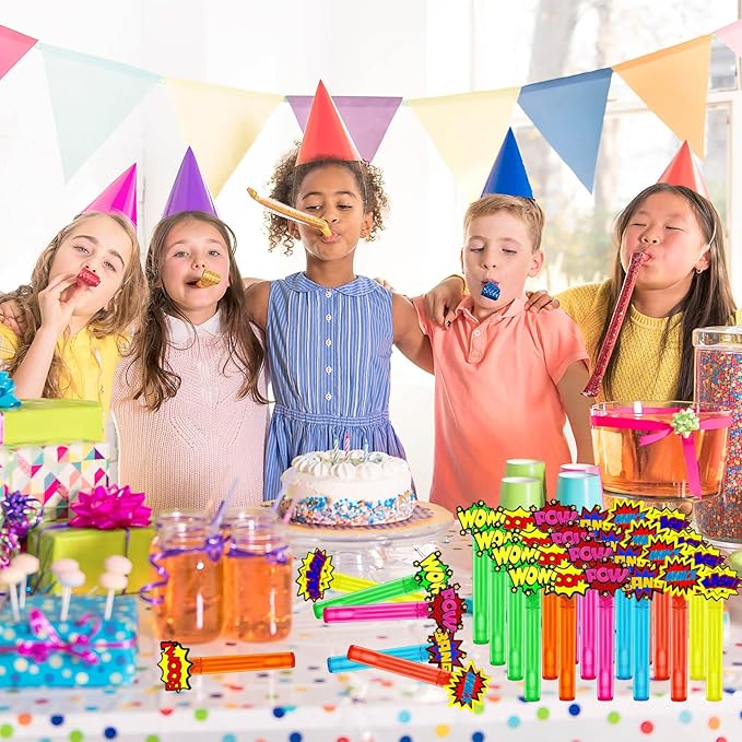 Superhero Party Favors,24Pcs Hero Word Bubble Wands for Kids,Cool Bubble Wand for Superhero Party Supplies,Classroom Prizes Pinata Goodie Bag Stuffers Gift