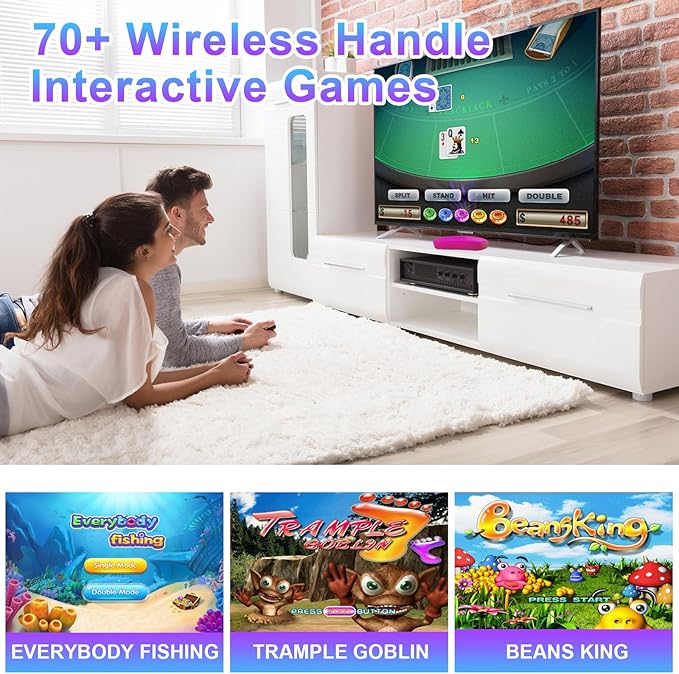 TV Game Console Built in 100+ Games, Handheld Video Game Machine with 2.4G Wireless Gamepad Somatosensory Control, HD Plug and Play, Home Interactive& Puzzle Games, Red