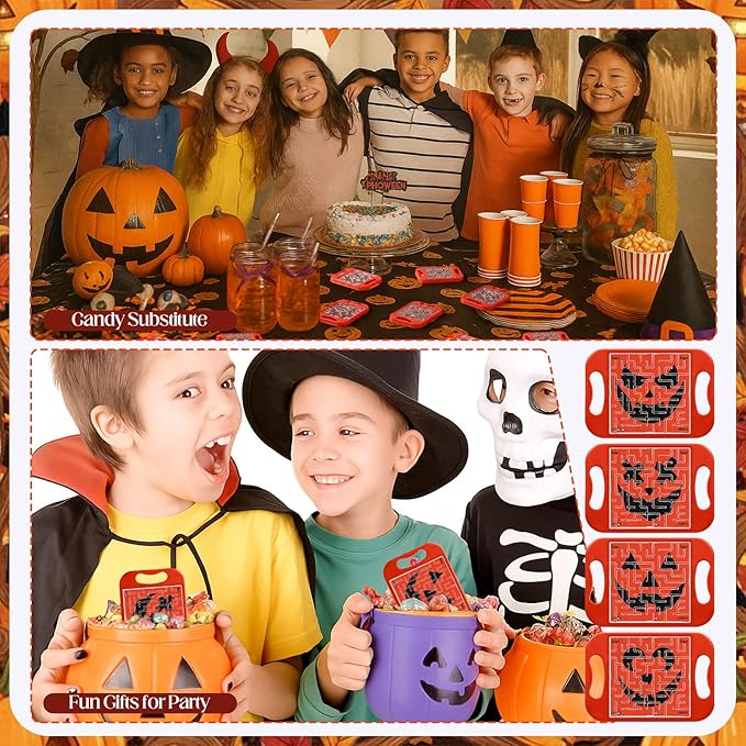 Maze Puzzle Cube Bulk Christmas Maze Game Educational Cube Handheld Brain Teaser Puzzles Party Favor Christmas Party Favor for Kid Goodies Bag Exchange Gift(Halloween)