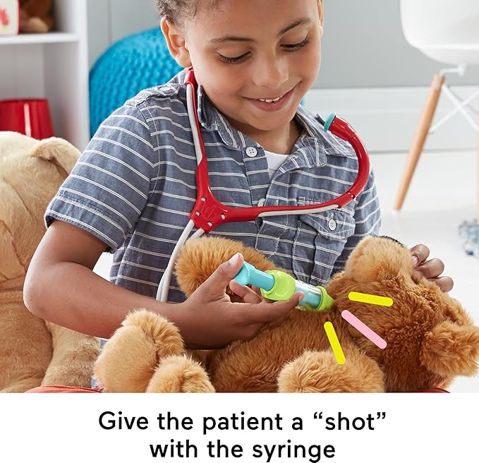 Fisher-Price Preschool Pretend Play Medical Kit 7-Piece Doctor Bag Dress Up Toys for Kids Ages 3+ Years