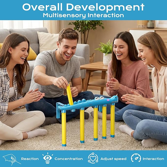 2026 Reflex Drop Sticks Challenge Game with Remote Control - 3 Adjustable Speed Modes Hand-Eye Coordination & Reaction Training Toy, Fun Catch Falling Sticks Game for Kids, Adults, Parties