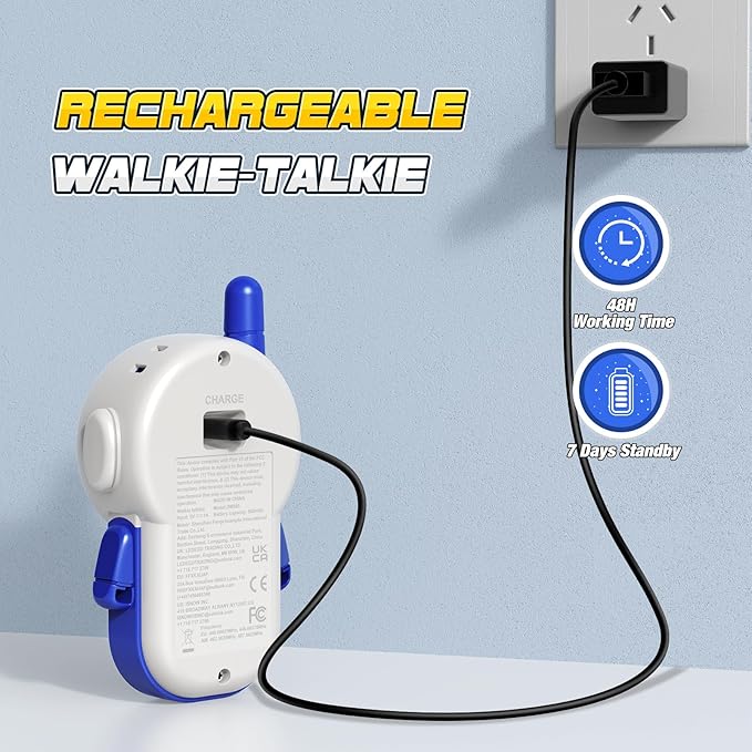 Rechargeable Walkie Talkies Toys for Kids: DIY Astronaut Walkie Talkies for Boys Christmas Birthday Gifts for 3 4 5 6 7 8 9 10 Boy Walkie Talkie Outdoor Hiking Toy 2 Way Radio Camping Outdoor Game