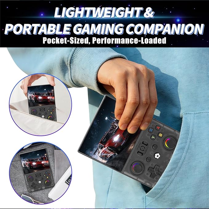 2026 NEW Upgrade R36MAXPRO Retro Handheld Game Console - 4.5 Inch Ultra-Large Screen, Support 18000+Classic Games, 64G TF Card, Linux System, 4000mAh Battery, Birthday Gift for Adult - Black