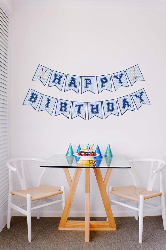 Hockey Birthday Banner, Ice Hockey Happy Birthday Sign, Hockey Party Decorations, Party Supplies