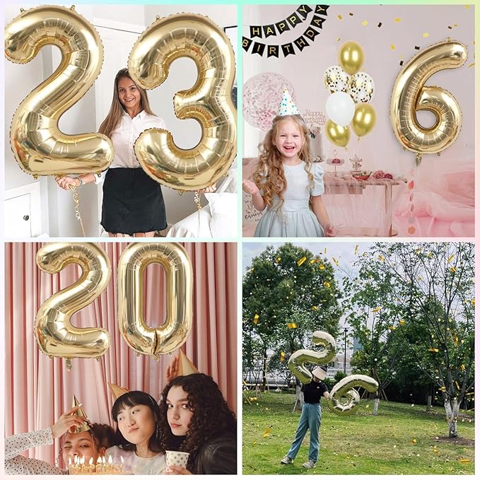 40 Inch Light Gold 80th Birthday Balloon,White Gold Giant 80 Foil Mylar Helium Large Number Balloon,Champagne Gold 80th Birthday Decorations for Women Men Anniversary Events Party Decor Supplies