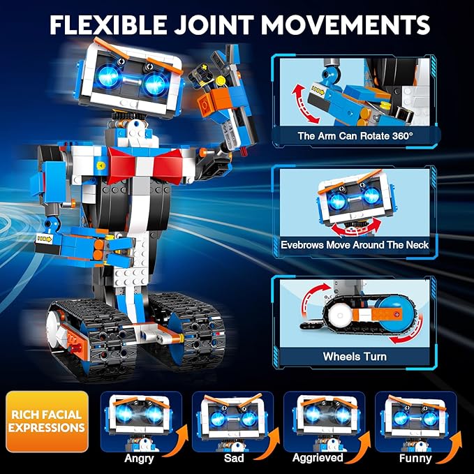 anysun STEM Robot Building Kit for Kids 8-12, App & Remote Control Robot Toys, Birthday Gift for Kids 6 7 8 9 10 11 12+ Years Boys and Girls
