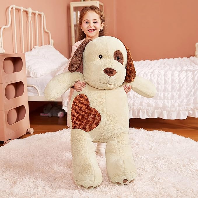 IKASA Giant Dog Labrador Stuffed Animal Plush Toys,Puppy Soft Toy Large Cute Huge Jumbo Big Size Plushie,Gifts for Kids (30 inches, Light Brown)
