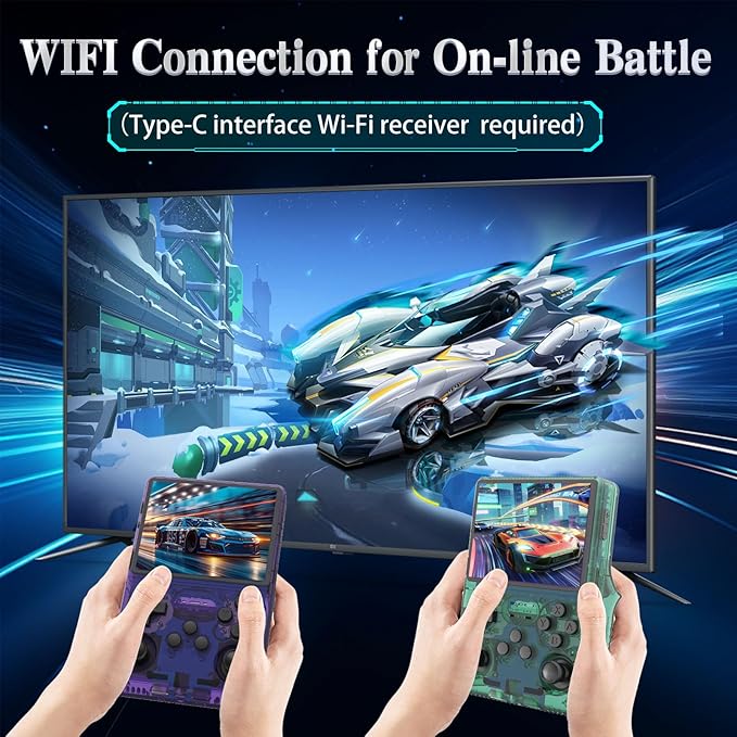 R40S Pro Handheld Game Console,30000 HD Games Mini Retro Gaming Console,3.5-Inch IPS Screen,Built in 45 Emulators,256GB SD Card,3800mAh Battery (Transparent Purple)
