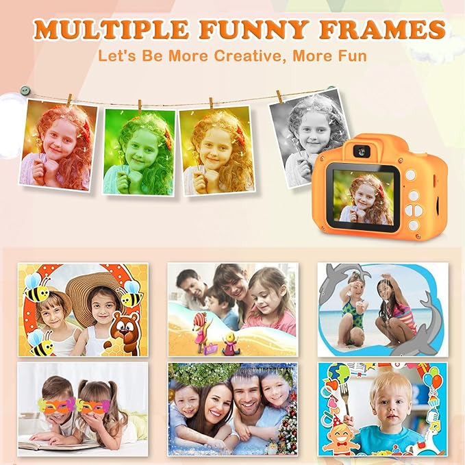 Kids Camera for Boys Girls, Kids Selfie Camera for 6 7 8 9 Year Old Boys Girls, Children Digital Video Camcorder Camera, Christmas Birthday Gifts for Kid Toddler Toys with 32GB SD Card