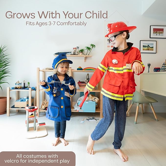 5-1 Kids Dress Up Clothes & Pretend Play Costumes for Ages 3-7 - Cute Role Play Dress Up Costumes for Boys & Girls with Matching Accessories & Storage Trunk