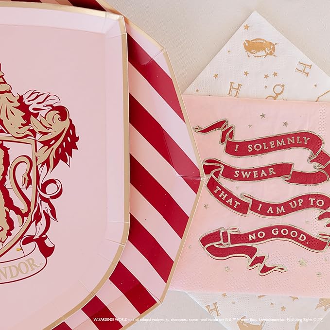 Harry Potter Paper Napkins - Hogwarts House Large Paper Napkins | Harry Potter Party Supplies | Table Decor | Gifts for Birthdays, Christmas, and Holidays | 24 Pack (6.5")