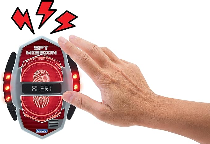LEXiBOOK - Spy Mission, Spy Motion Detector with Alarm, Light Effects, Detection up to 30 Centimeters, Black/red, RPSPY05