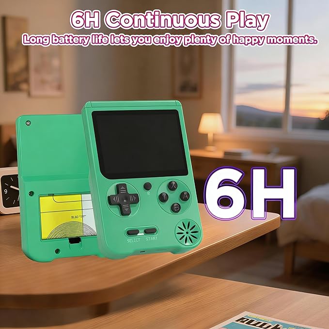 Handheld Games Console, Built-in 500 Video Games, Portable Video Gaming Player with 3.0 Inch lPS Screen，Rechargeable Retro Electronic Gaming System, Pocket Mini Arcade