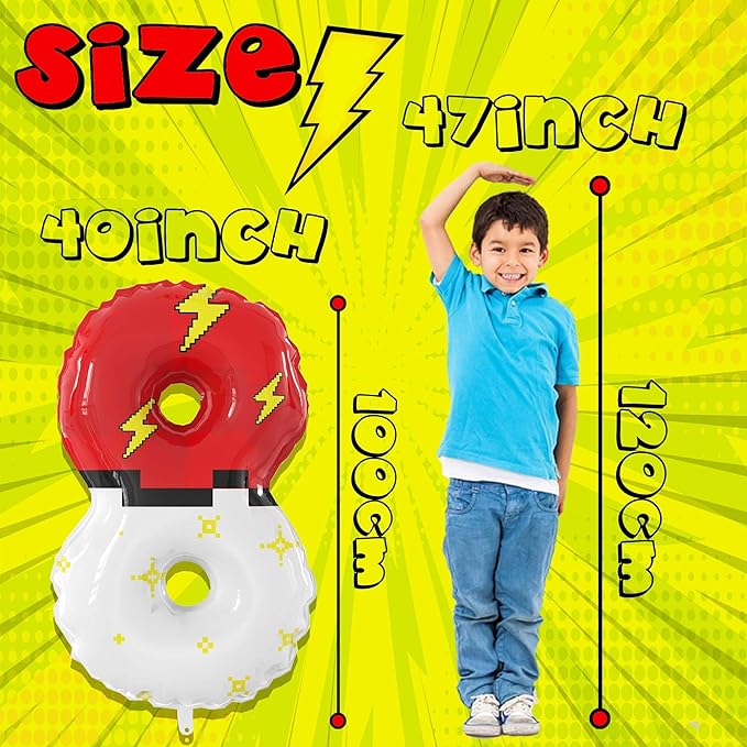 40 Inch Red White Cartoon Theme Number Balloons Large Birthday Party Number Balloons Cartoon Animation for Kids Birthday Party Decoration Supplies (Number 8)
