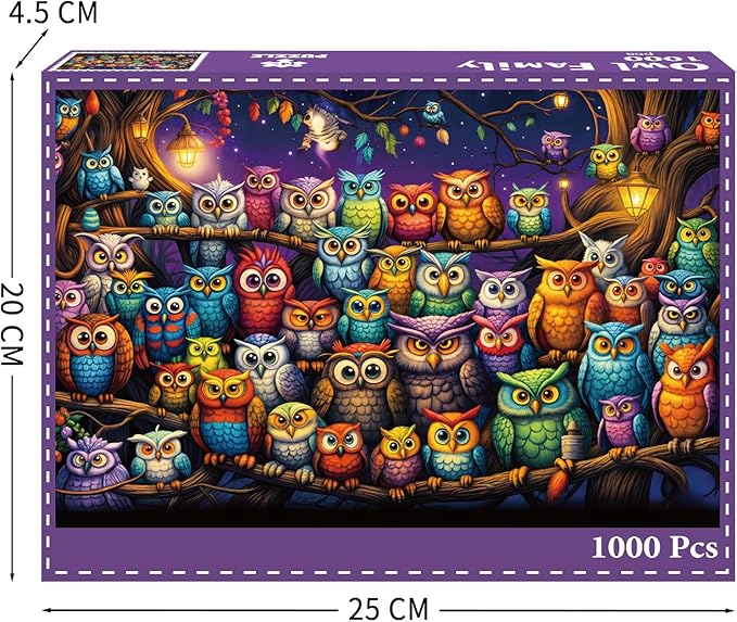 Owl Family Puzzles for Adults 1000 Pieces, Jigsaw Puzzles for Adults 1000 Piece, Challenging Game Toys, Impossible Puzzle, Family Decoration Puzzle