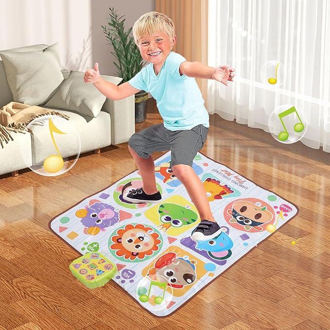 Alomejor Kid Dance Mat Multi Modes Electronic Musical Dance Pad for Boys Girls with Interactive Fun Educational Value Safe Non Materials