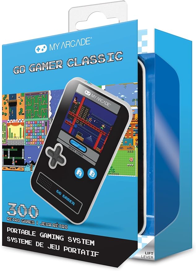 My Arcade Go Gamer Classic-Blue: Portable Electronic Game Console with 300 Games, Full Color 2.5" Screen- Fun for The Entire Family (DGUN-3913)