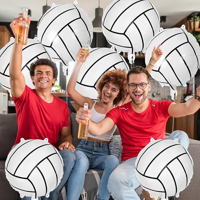 12 Pcs Volleyball Balloons,18 Inch Volleyball Foil Balloons,Volleyball Party Decorations Sports Mylar Balloon for Sports Theme Party Supplies (Volleyball)