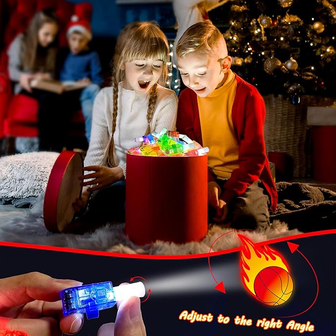24PCS Basketball Party Favors LED Finger Lights - Glow-in-the-Dark Toys for Kids, Basketball Theme Birthday Decorations, Party Goodie Bag Stuffers & Classroom Prizes Gift for Boys Girls Age 3+