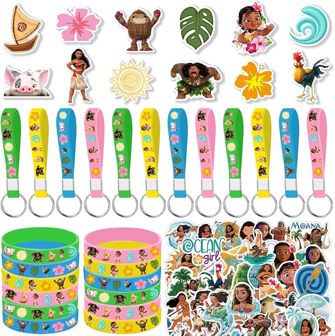 Moana Birthday Party Supplies, 86PCS Party Gifts Merch Set for Boys Girls Moana Theme Party
