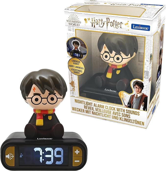 LEXiBOOK - Harry Potter Digital Alarm Clock for Kids with Night Light Snooze, Childrens Clock, Luminous Harry Potter, Black Colour - RL800HP