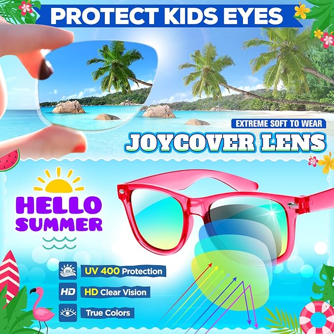 Kids Sunglasses Bulk Party Favors, Boys Girls Easter Gifts Sunglasses for Kids Age 3-8, Birthday Goodie Bags Stuffers for Pool Beach Party Supplies, End of the Year Gifts for Students - 24PCS