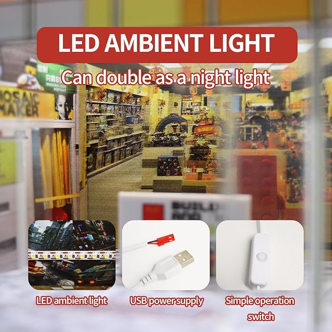 1/64 Model Car Display Shop Case for Adults, Premium in-House-Design Scale Diecast Parking Garage for Toy Cars, Toys Car Garage, Scenic Diorama Display Car Park with ith LED Lamps, Gifts for Men